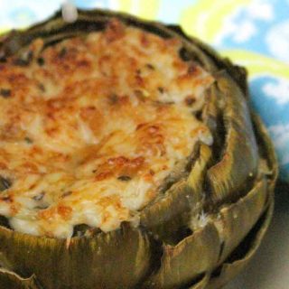 Horizontal Image of Stuffed Artichoke