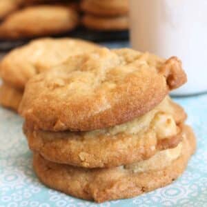 Featured image for white chocolate macadamia nut cookkies.