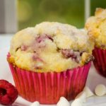 Featured Image for White Chocolate Raspberry Muffins.