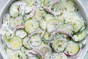 Classic Creamy Cucumber Salad Recipe (Old Fashioned) Quick Salad Recipes for Healthy Salad Ideas to Boost Your Nutrition Classic Creamy Cucumber Salad Recipe (Old Fashioned) | Quick Salad Recipes for Healthy Salad Ideas to Boost Your Nutrition
