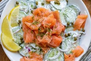 Easy Cucumber Salad with Smoked Salmon Recipe | Quick Salad Recipes for Healthy Salad Ideas to Boost Your Nutrition