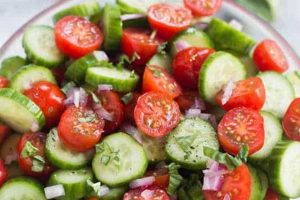 Easy Cherry Tomato Cucumber Salad Recipe & Dressing Quick Salad Recipes for Healthy Salad Ideas to Boost Your Nutrition Easy Cherry Tomato Cucumber Salad Recipe & Dressing | Quick Salad Recipes for Healthy Salad Ideas to Boost Your Nutrition