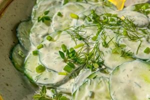 Authentic Polish Cucumber Salad Recipe (Mizeria) | Quick Salad Recipes for Healthy Salad Ideas to Boost Your Nutrition