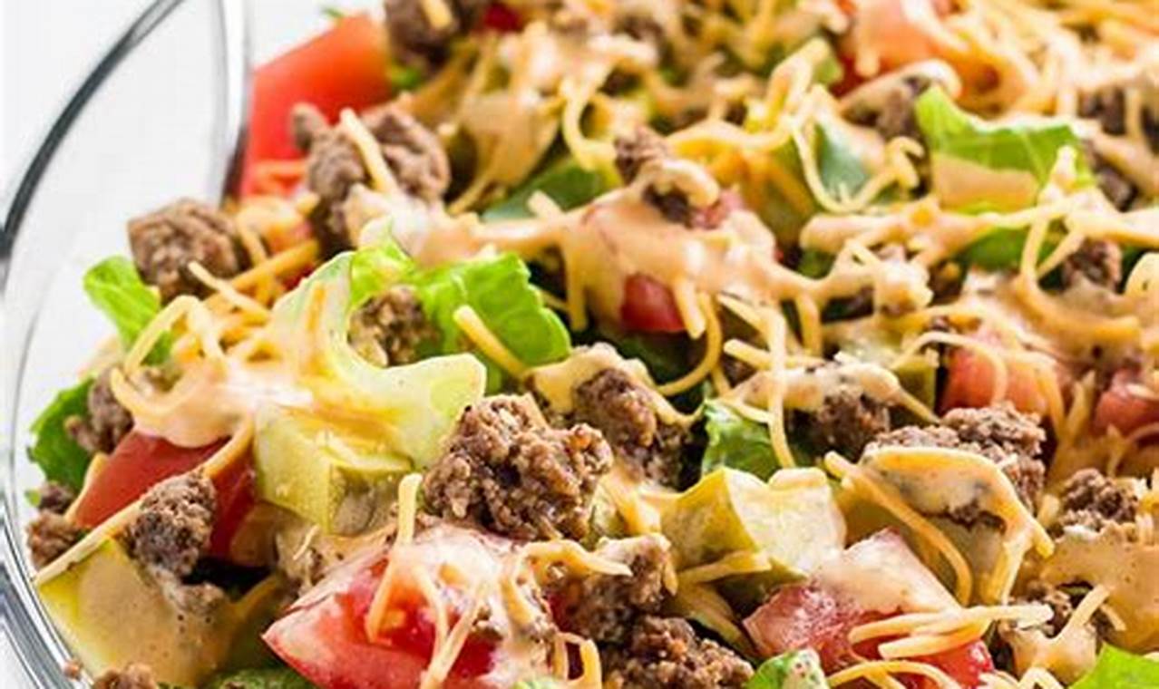 Easy Keto Big Mac Salad Recipe: Low-Carb Delight | Quick Salad Recipes for Healthy Salad Ideas to Boost Your Nutrition