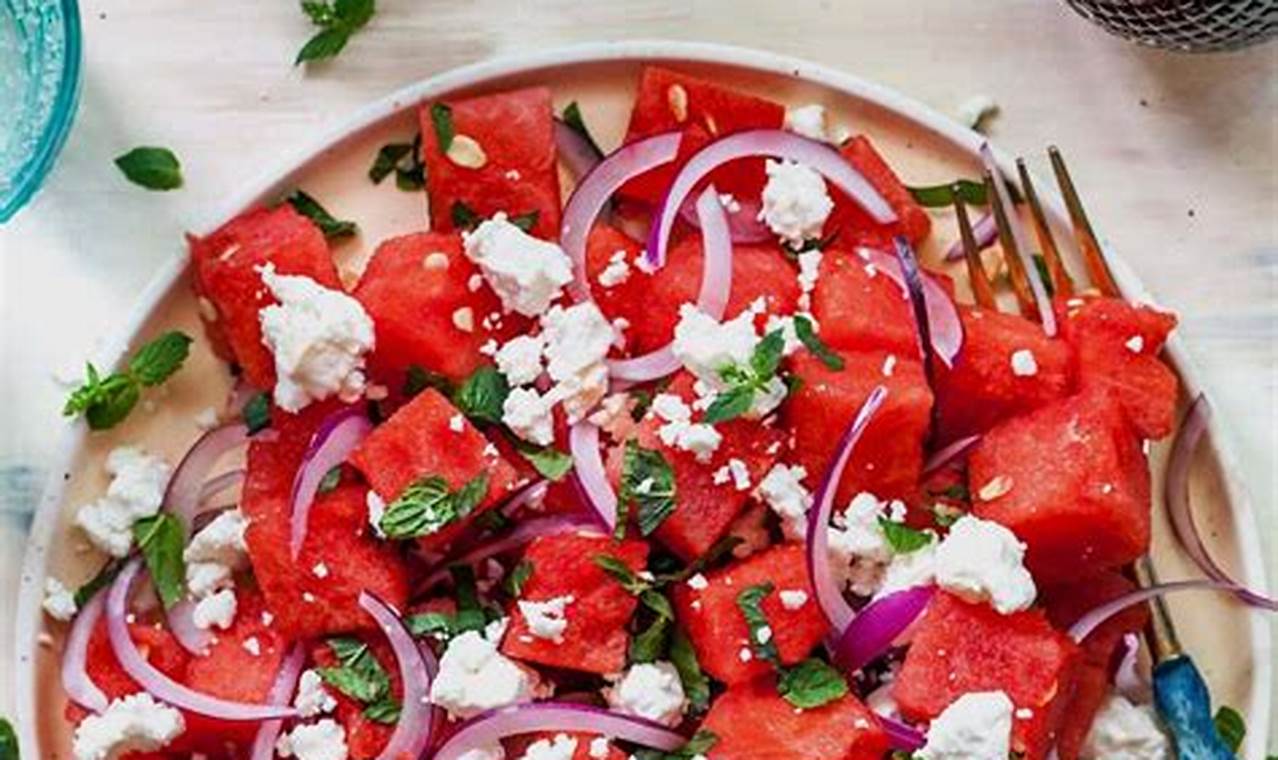 Refreshing Watermelon Salad Recipe (No Feta!) Quick Salad Recipes for Healthy Salad Ideas to Boost Your Nutrition Refreshing Watermelon Salad Recipe (No Feta!) | Quick Salad Recipes for Healthy Salad Ideas to Boost Your Nutrition