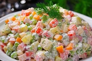 Classic Russian Salad Recipe (Olivier Salad) | Quick Salad Recipes for Healthy Salad Ideas to Boost Your Nutrition