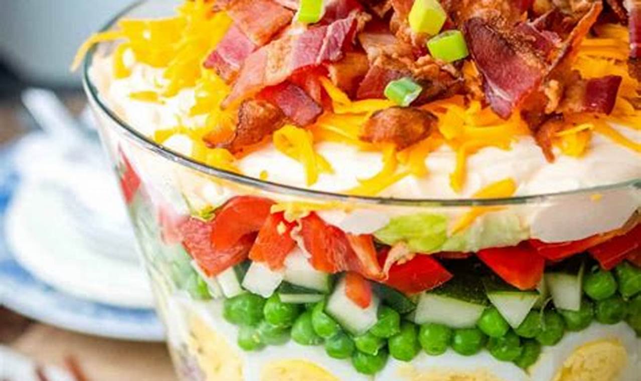 Classic 7 Layer Salad: The Best Recipe Ever! | Quick Salad Recipes for Healthy Salad Ideas to Boost Your Nutrition