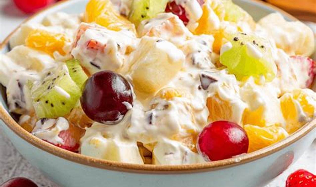 Classic Creamy Fruit Salad with Mayo Recipe | Quick Salad Recipes for Healthy Salad Ideas to Boost Your Nutrition
