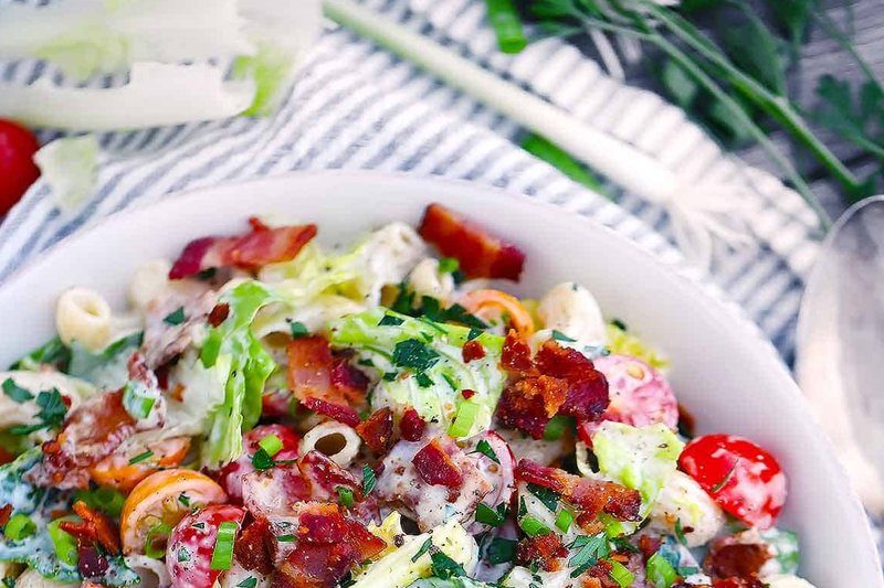 prepare the base for BLT Pasta Salad