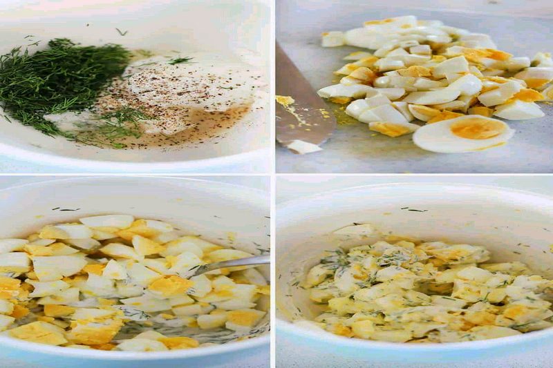 prepare the base for Greek Yogurt Egg Salad with Dill